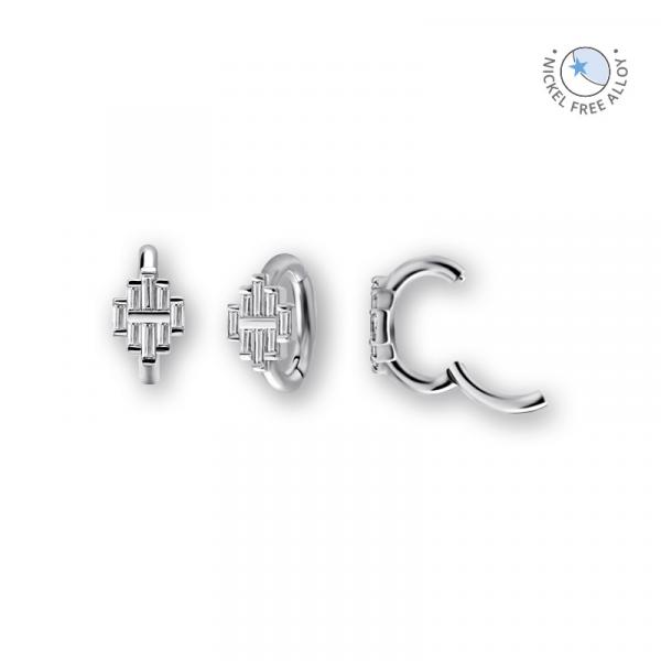 CoCr NF OVAL BELLY CLICKER SET W. CUBIC ZIRCONIA